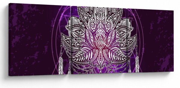 Tablou - Lotus (cu ceas) (90x30 cm)