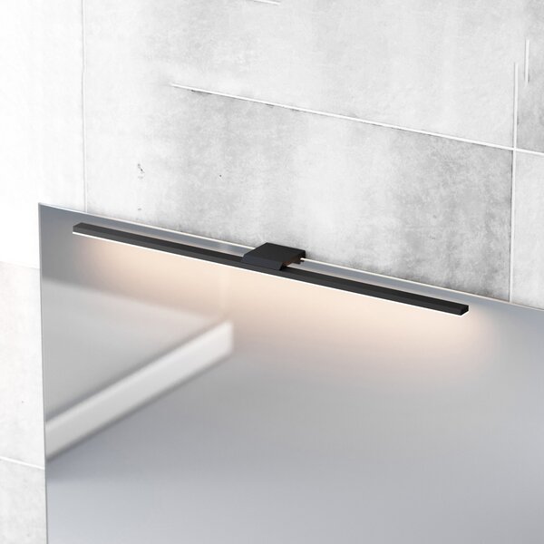 MCJ Lumina oglinzii LED Triga IP44 negru 60cm, 3.000K, Negru, Baie, Metal, Modern