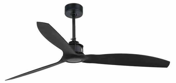 FARO BARCELONA Ventilator de tavan Just Fan M, negru mat, Negru, Camera de zi / sufragerie, Metal