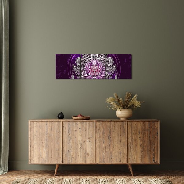 Tablou - Lotus (cu ceas) (90x30 cm)