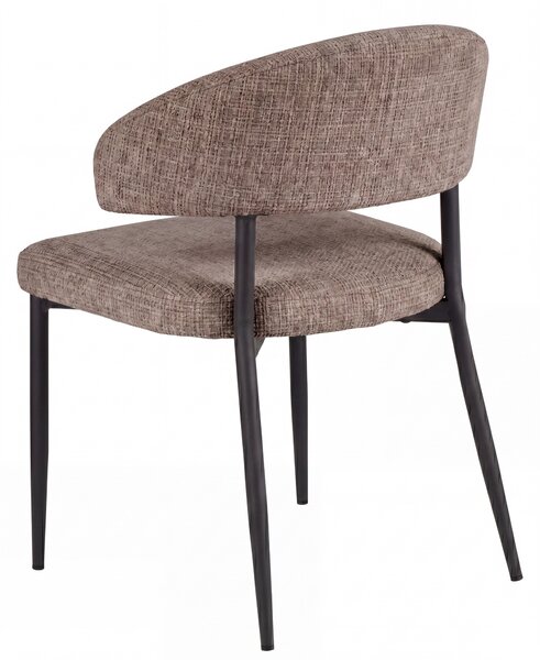 MAZZONI EXPORT IRIS Maro Stins (țesătură Juto 24) / picioare negre - SCAUN MODERN TAPIȚAT PENTRU SALON/SUFRAGERIE LOFT