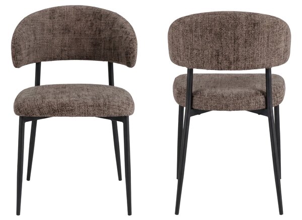 MAZZONI EXPORT IRIS Maro Stins (țesătură Juto 24) / picioare negre - SCAUN MODERN TAPIȚAT PENTRU SALON/SUFRAGERIE LOFT