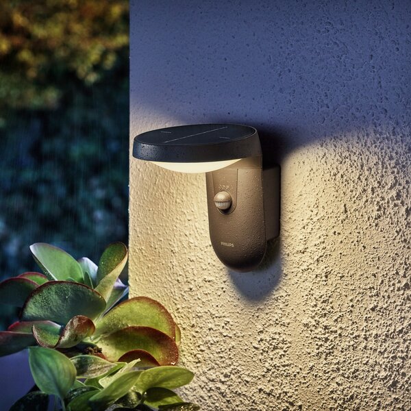 Philips Tyla aplică exterior solară senzor A-Label, Negru, Metal, Modern, Soclu de perete jos