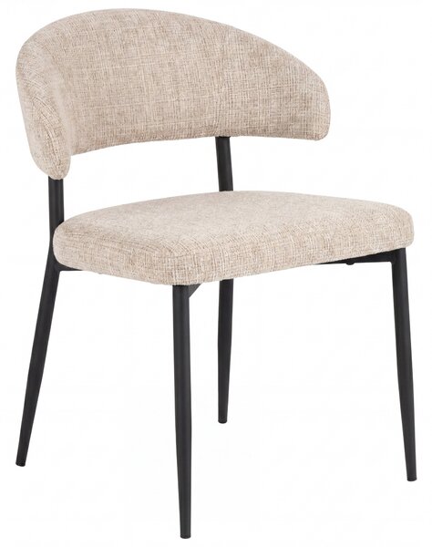 MAZZONI EXPORT IRIS Bej (material Juto 4) / picioare negre - SCAUN MODERN TAPIȚAT PENTRU SALON/SUFRAGERIE LOFT