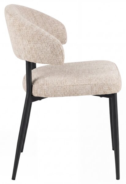 MAZZONI EXPORT IRIS Bej (material Juto 4) / picioare negre - SCAUN MODERN TAPIȚAT PENTRU SALON/SUFRAGERIE LOFT