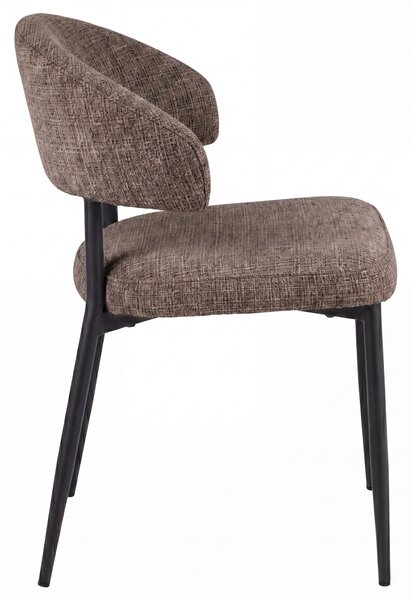 MAZZONI EXPORT IRIS Maro Stins (țesătură Juto 24) / picioare negre - SCAUN MODERN TAPIȚAT PENTRU SALON/SUFRAGERIE LOFT