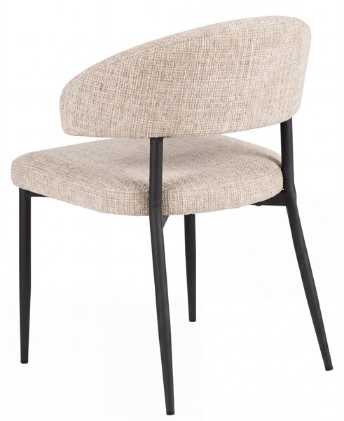 MAZZONI EXPORT IRIS Bej (material Juto 4) / picioare negre - SCAUN MODERN TAPIȚAT PENTRU SALON/SUFRAGERIE LOFT