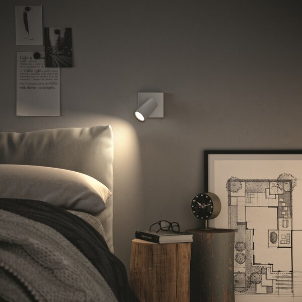 Philips myLiving Paisley spot GU10 cu flacără simplă din aluminiu, reglabil, Metalic, Camera de zi / sufragerie, Metal