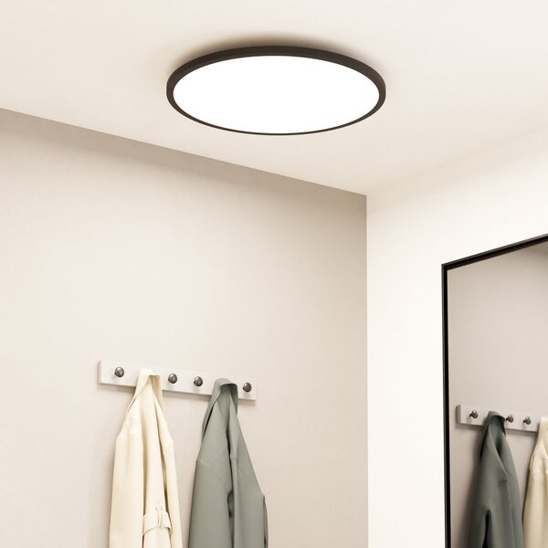 EGLO connect Sarsina-Z plafonieră negru Ø60cm, reglabil, Negru, Camera de zi / sufragerie, Metal, Modern