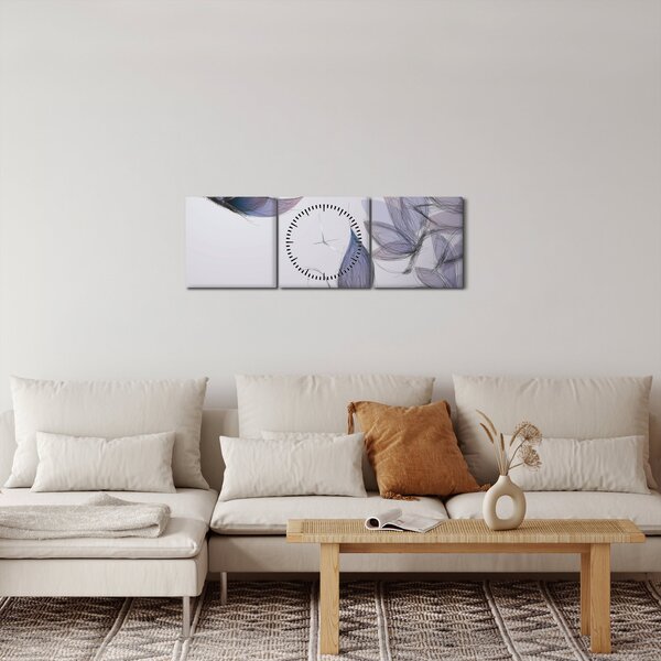 Tablou - Fluturi desenați (cu ceas) (90x30 cm)