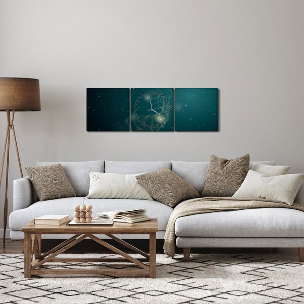 Tablou - Cerb magic noaptea (cu ceas) (90x30 cm)