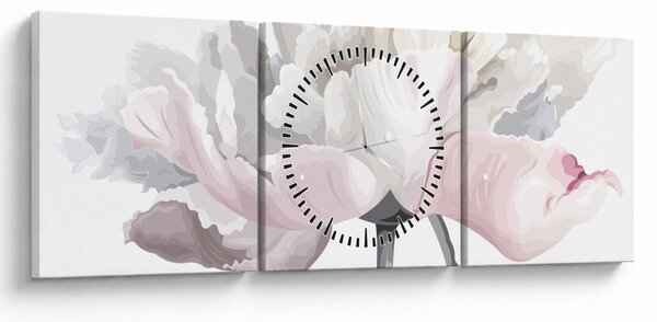 Tablou - Floare de trandafir (cu ceas) (90x30 cm)