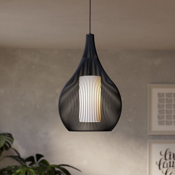 EGLO Razoni 1 lampă suspendată, bec, negru, reglabil, Negru, Camera de zi / sufragerie, Metal, Modern