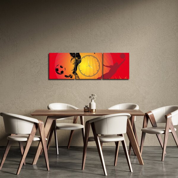 Tablou - Fotbal (cu ceas) (90x30 cm)