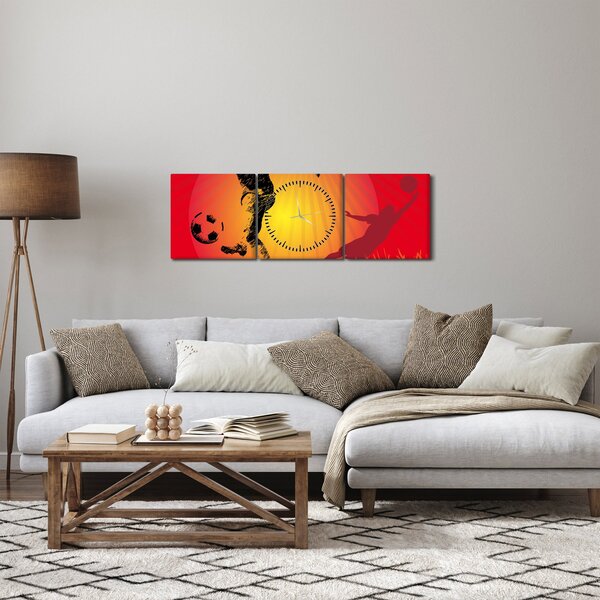 Tablou - Fotbal (cu ceas) (90x30 cm)