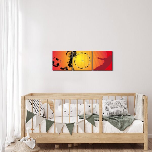 Tablou - Fotbal (cu ceas) (90x30 cm)