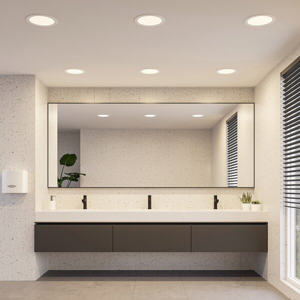 PRIOS Prios LED lampă încastrată Cadance, alb, 24 cm, set de 3, CCT, reglabil, Alb, Baie, Aluminiu, Modern, Corpuri de iluminat încastrate rotunde