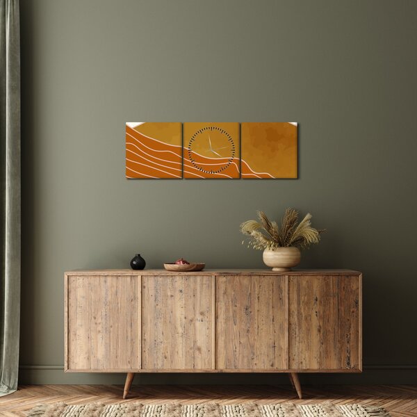 Tablou - Apus de soare (cu ceas) (90x30 cm)