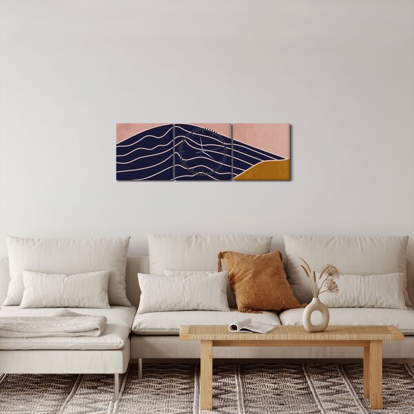 Tablou - Soarele deasupra munților (cu ceas) (90x30 cm)