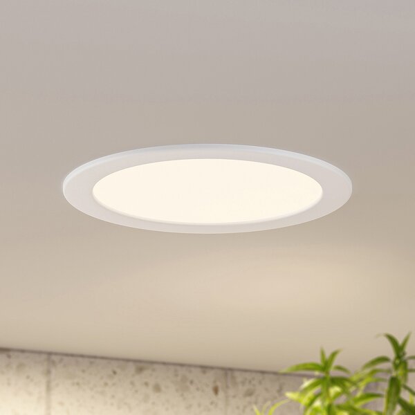 PRIOS Prios LED lampă încastrată Cadance, alb, 24 cm, set de 3, CCT, reglabil, Alb, Baie, Aluminiu, Modern, Corpuri de iluminat încastrate rotunde