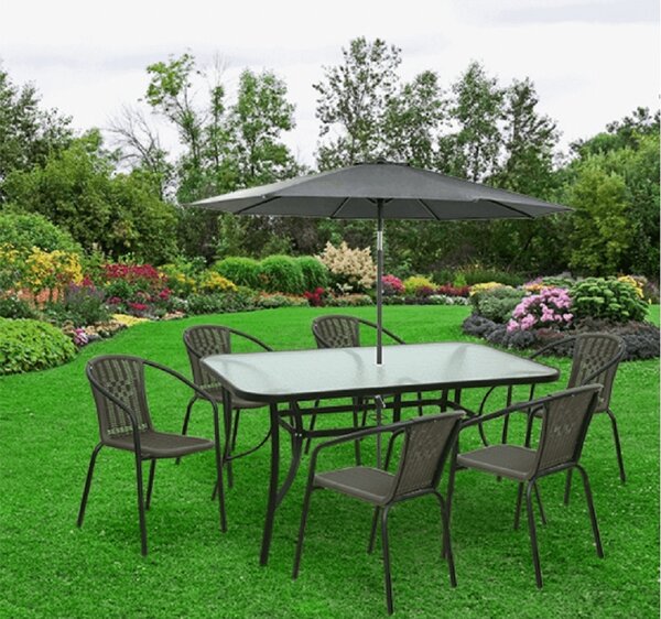 Masă de grădină Pannal (negru). 744490