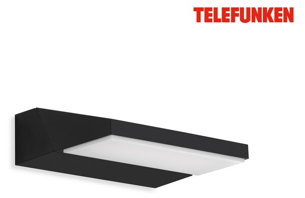 Telefunken Aplică LED de exterior Bergen rotativă negru 4000K, Negru, Metal, Modern, Perete unghiular