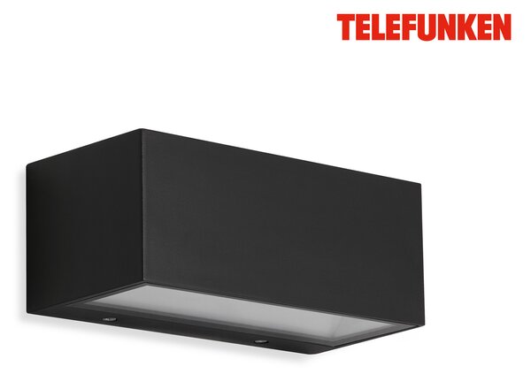 Telefunken LED lumina de perete în aer liber Monaco sus / jos negru, Negru, Metal, Modern, Perete unghiular