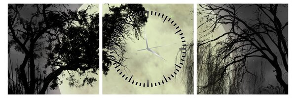 Tablou - Lună plină deasupra apei (cu ceas) (90x30 cm)