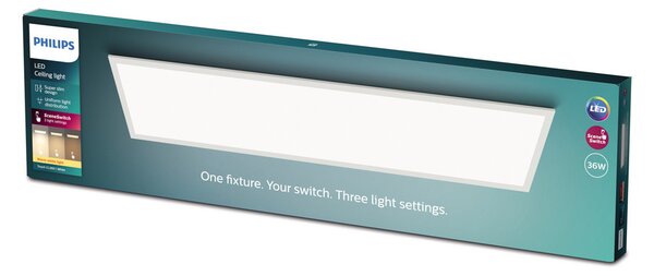 Philips Touch Panou LED 120 x 30 cm alb 2.700 K, reglabil, Alb, Studiu / Birou, Metal