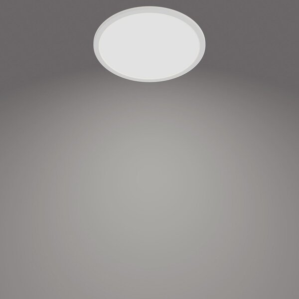 Philips SuperSlim LED IP44 Ø 24,5 cm 4.000 K alb, reglabil, Alb, Baie, Metal