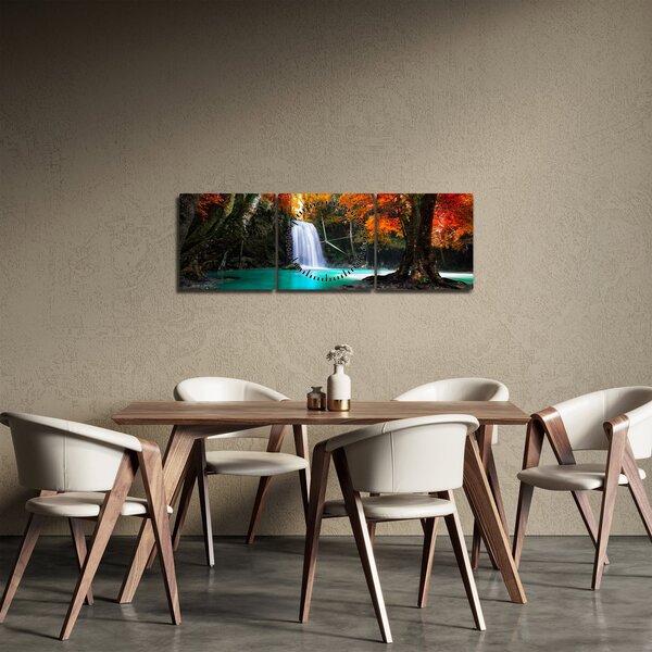 Tablou - Laguna de Smarald (cu ceas) (90x30 cm)