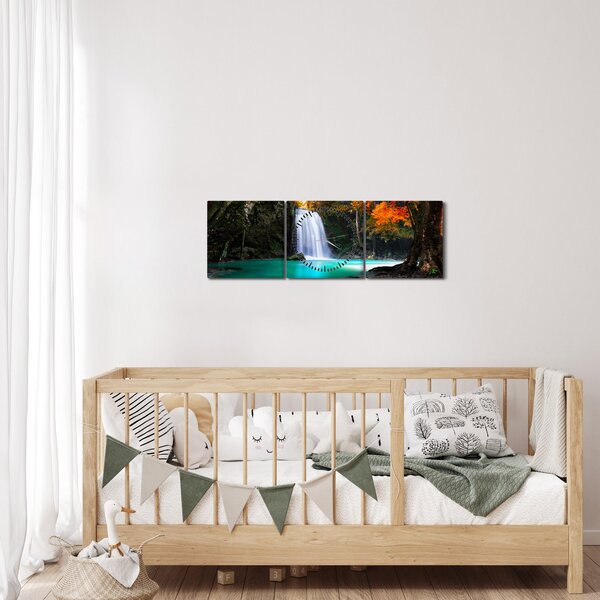 Tablou - Laguna de Smarald (cu ceas) (90x30 cm)
