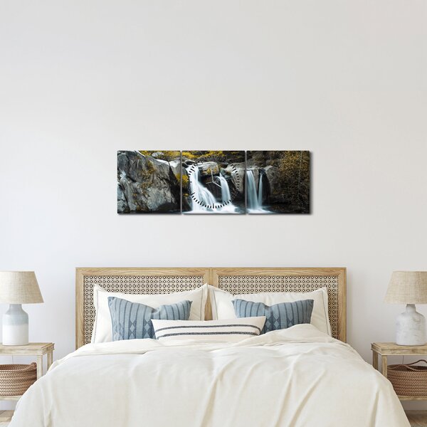Tablou - Cascade, Lushan, China (cu ceas) (90x30 cm)