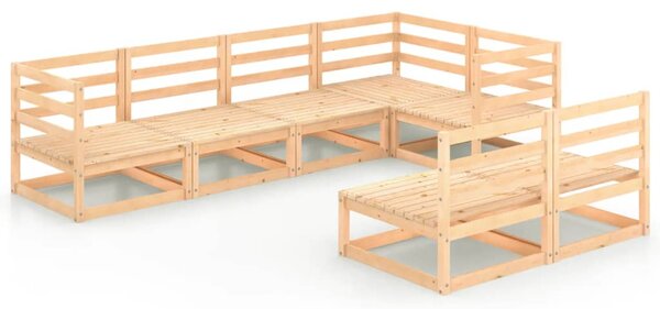 Set mobilier de grădină, 7 piese, lemn masiv de pin