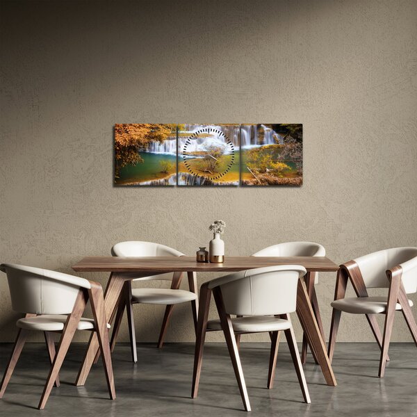 Tablou - Cascada Huay Mae Khamin, Thailanda (cu ceas) (90x30 cm)