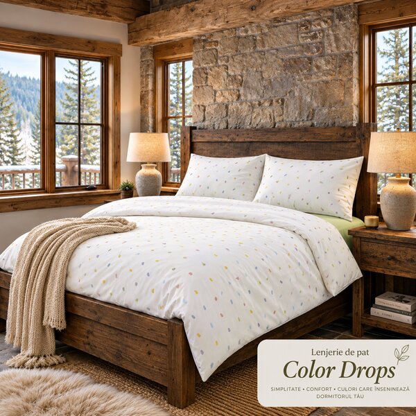 LENJERIE PAT TRICOT BUMBAC 100 % CU HUSĂ- COLOR DROPS
