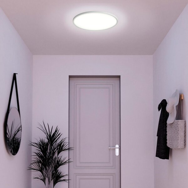 Tint Müller Licht plafonieră LED inteligentă Amela, Ø 30 cm, reglabil, Alb, Camera de zi / sufragerie, Plastic