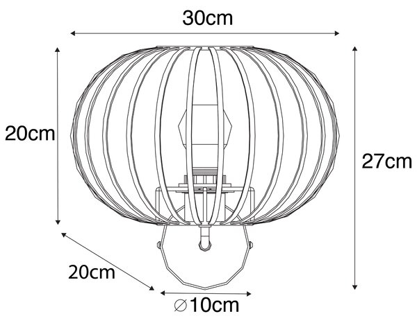Lampa de perete de design maro ruginiu 30 cm - Johanna