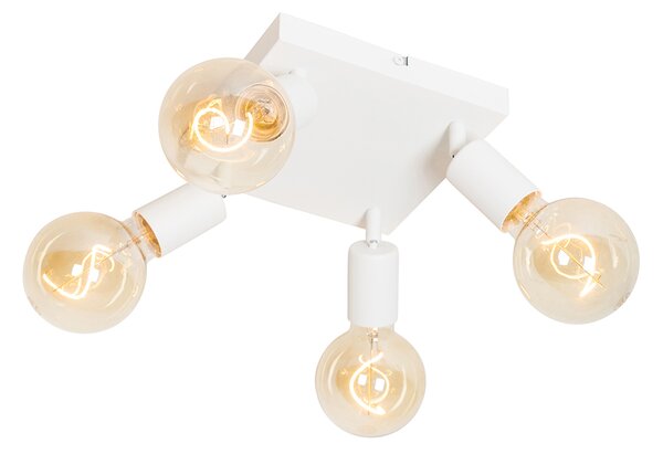 Spot modern alb pătrat cu 4 lumini - Facil