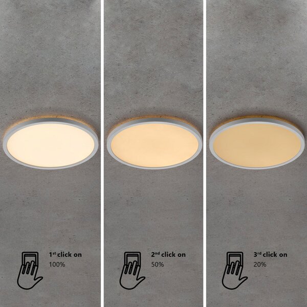 Nordlux Plafonieră LED Oja 60 IP20 2.700K step-dim alb, reglabil, Alb, Camera de zi / sufragerie, Plastic