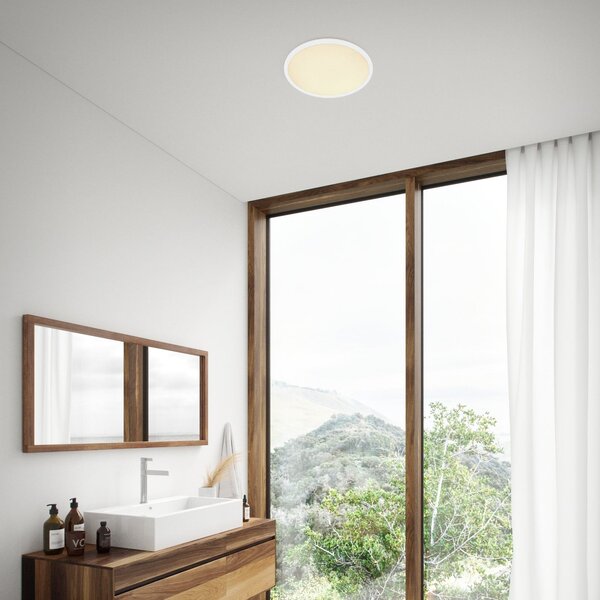 Nordlux Plafonieră LED Oja 60 IP20 2.700K step-dim alb, reglabil, Alb, Camera de zi / sufragerie, Plastic