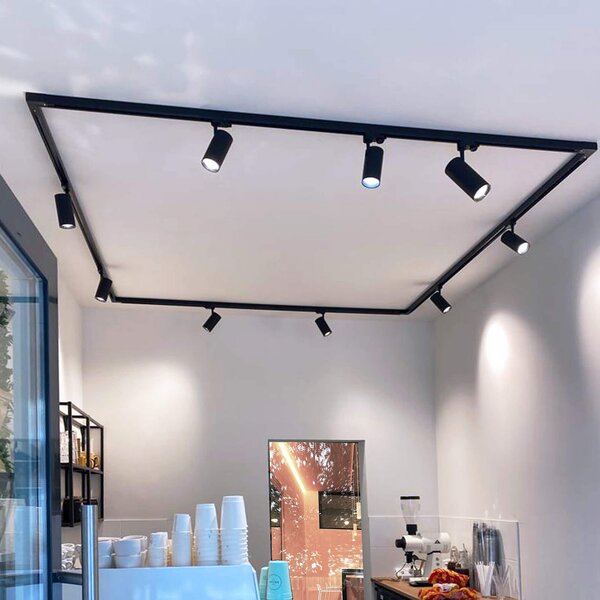 Deko-Light Spot LED pe șină Lucea trifazic 15W negru, reglabil, Negru, Hol, Aluminiu, Modern