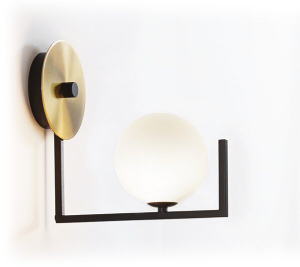 IDEAL LUX Aplică de perete Birds, negru/alamă, înălțime 25 cm, metal, Negru, Camera de zi / sufragerie, Metal, Modern