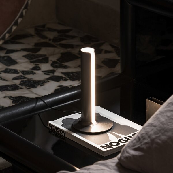 IDEAL LUX Lampa de masă cu LED Dorica, culoare bronz, înălțime 25 cm, reglabil, Bronz / Alamă Veche, Camera de zi / sufragerie, Aluminiu, Modern