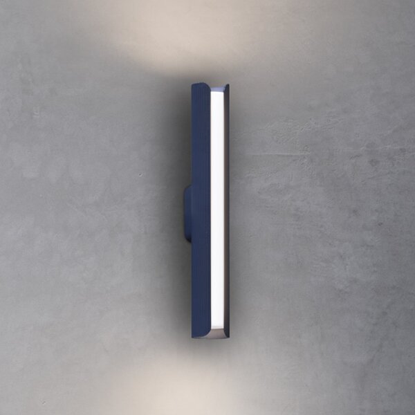 IDEAL LUX Aplică LED Dorica, albastră, înălțime 30 cm, metal, Albastru, Camera de zi / sufragerie, Aluminiu, Modern