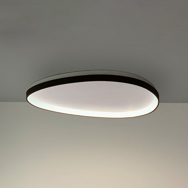 IDEAL LUX Plafonieră LED Gemini 61, negru, 3000 K, DALI/PUSH, reglabil, Negru, Camera de zi / sufragerie, Metal, Modern
