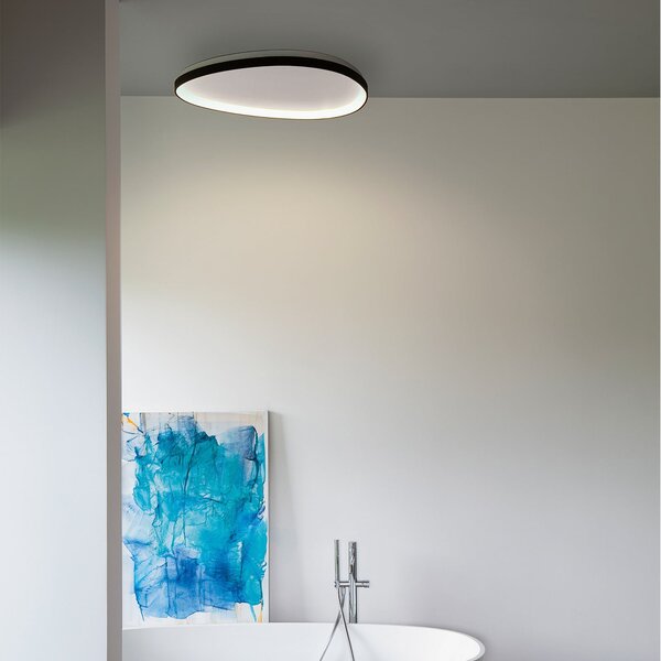 IDEAL LUX Plafonieră LED Gemini, negru, 61 cm, 4000 K, cu întrerupător, Negru, Camera de zi / sufragerie, Metal, Modern