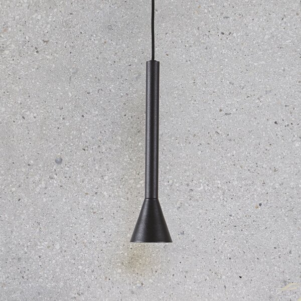 IDEAL LUX Lampă suspendată LED Diesis, negru, Ø 6 cm, metal, Negru, Camera de zi / sufragerie, Metal, Modern