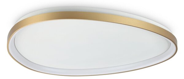 IDEAL LUX Plafonieră LED Gemini, alamă, 81 cm, 4000 K, cu întrerupător, Auriu / Alamă, Camera de zi / sufragerie, Metal, Modern