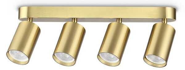 IDEAL LUX Spot de tavan Dynamite Round, alamă, 38 cm, 4 becuri, Auriu / Alamă, Camera de zi / sufragerie, Metal, Modern